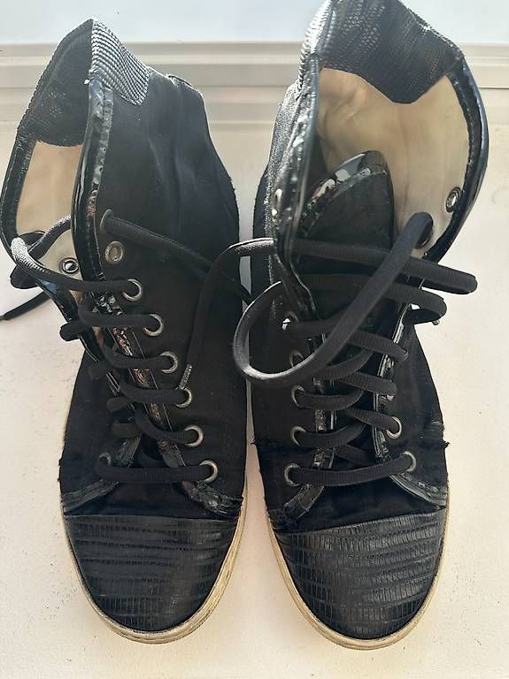 Damenschuhe: Lanvin Black Satin High Tops – Gebraucht aus Zürich von andreagerber23
