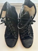 Lanvin Black Satin High Tops