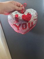 herzkissen mit pajetten i ♡ you