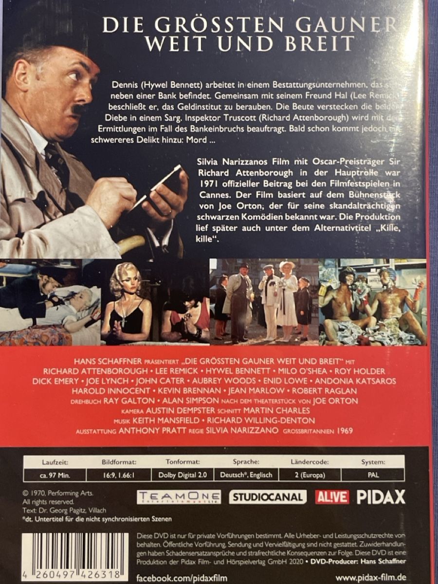 Alle DVDs: Die grössten Gauner weit und breit (1970) – Gebraucht aus Waldenburg von Mimily33 1