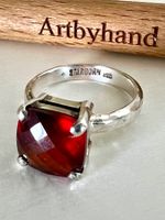 Designer *Starborn USA* Silber 925 Ring XL Granat – Gr. 57