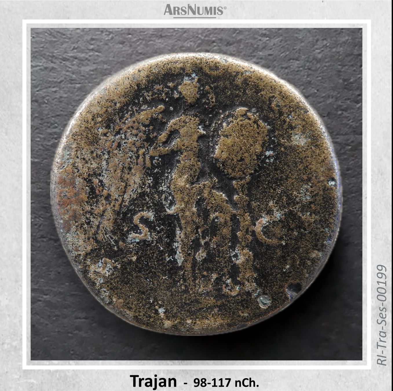 Tutti le monete: Sehr grosser römischer Sesterz - Trajan – Usato da Oberwil b. Zug venduto da ArsNumis 1
