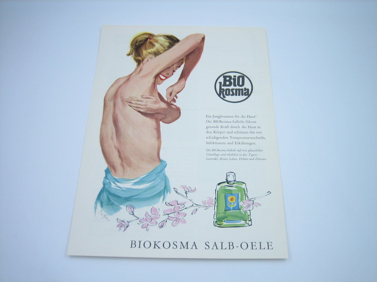 Foto & Immagini: Bio Kosma Salb-Oele altes Werbeblatt – Usato da Zürich venduto da Tomi118 3