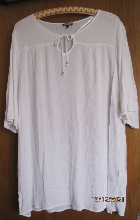 Plissée - Bluse weiss Grösse 48 | Kaufen auf Ricardo