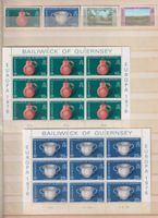 Lot Europamarken "Guernsey". EZ & Bogen.1970-iger. Postfr.