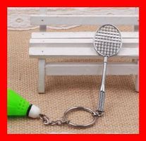 Schlüsselanhänger Badminton GRÜN GREEN Racket Federball