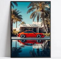 Porsche Auto Poster Leinwandbild 40x60cm NEU (Rahmenlos)