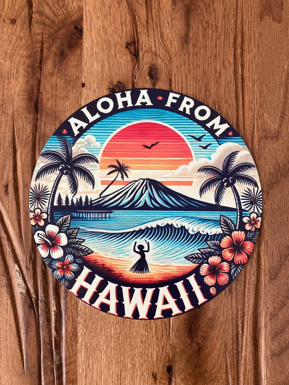 Ansichtskarten: Aloha From Hawaii - Rundes Schild - neu!!! – Neu und originalverpackt aus Bremgarten AG von Eurotiz