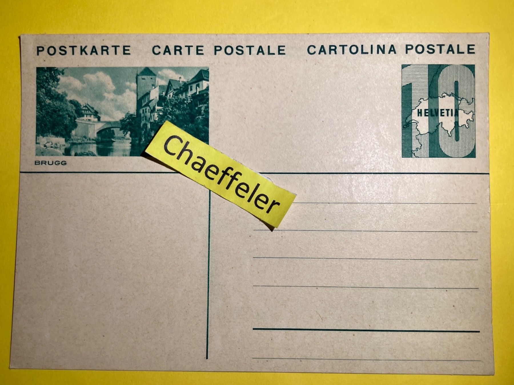 Cartoline postali: Brugg – Usato da Zürich venduto da Chaeffeler