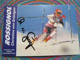CHRISTINE VON GRÜNIGEN SKIFAHRERIN ORIGINAL AUTOGRAMM