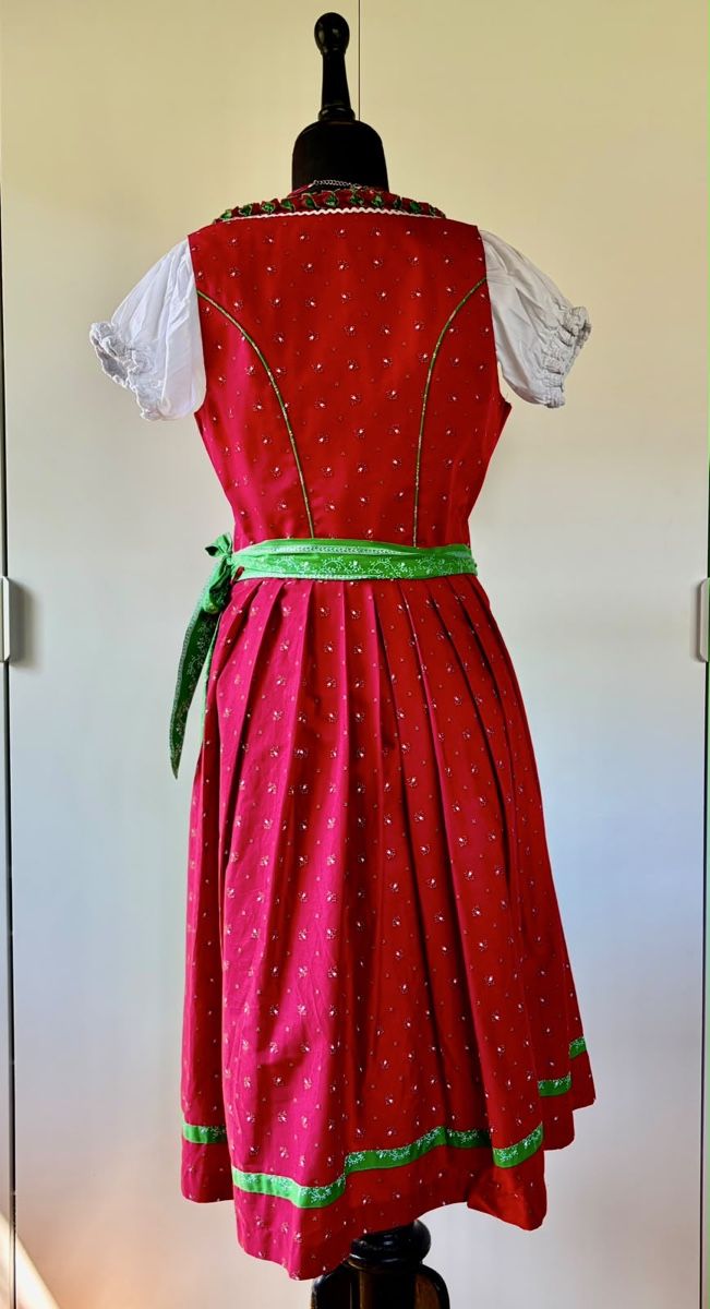 Vestiti: Dirndl rot/grün mit Bluse und Schmuck – Usato da Berg TG venduto da Travis_ 2