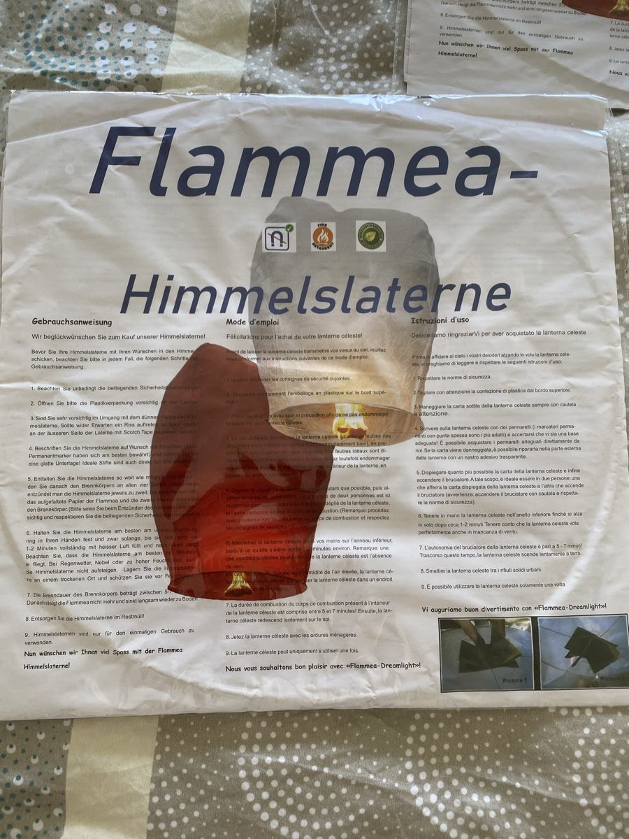 Laternen: Flammea Himmelslaterne Neu  – Neu und originalverpackt aus Zürich von Angela69