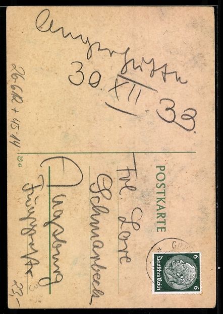 Cartoline postali: Handgemalt: Skifahrer nach leichtem Skiu – Usato da Berlin venduto da bartko-reher 1