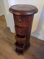 Massivholz-Nachtschrank / Beistelltisch mit 5 Schubladen
