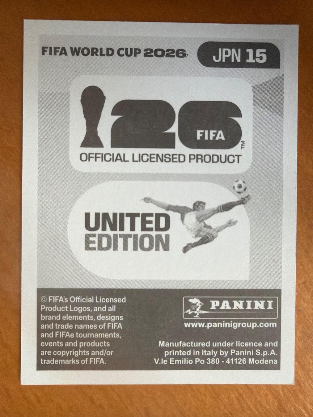 Panini Cartes à collectionner: Panini JPN15 – Neuf (Voir description) à Susten par Rechnun 1