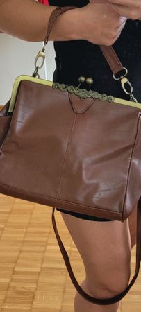Handtasche im Vintage-Stil, braun, neu