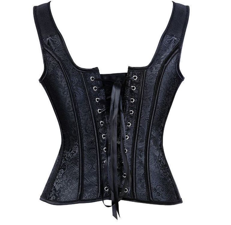 Gothic Korsett Corset aus Brokat XL XXL 3XL (Nuovo e nell