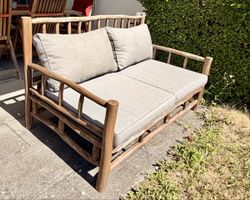 Hochwertige Sitzbank/Couch aus massivem Teak inkl. Polster