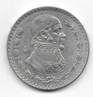 SILBERBERNE MÜNZE MEXICO 1957 SELTEN