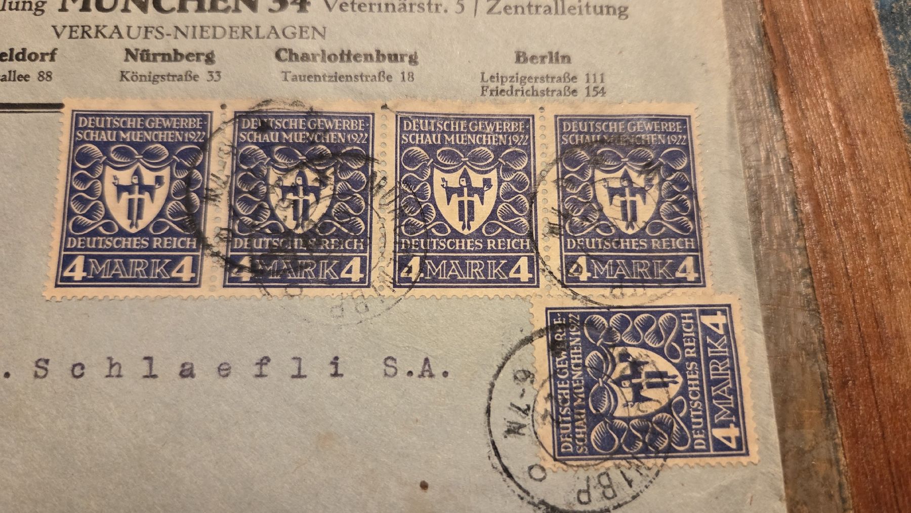 Tutti i francobolli: 1922  Mehrfach Frankatur Brief – Usato da Arni AG venduto da Moth68 1