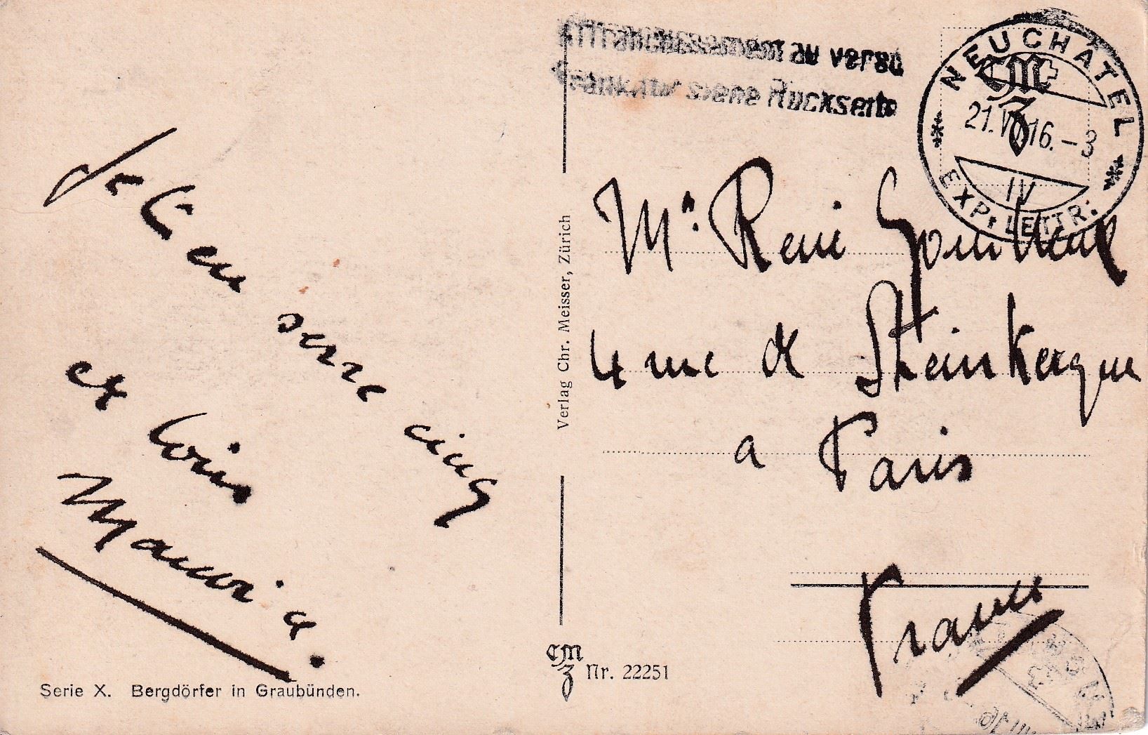 Cartoline postali: Tschiertschen  GR            um 1916 – Usato da Brig venduto da Valcards54 1