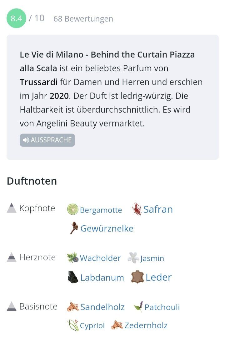 Trussardi Profumi & Eau de Toilette: 2 ml TRUSSARDI MILANO ALLA SCALA ABFÜLLUNG – Nuovo (secondo la descrizione) da St. Gallen venduto da CaliSunshine 4
