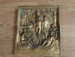 liebesgarten Loy hering Gips Relief vergoldet Antik