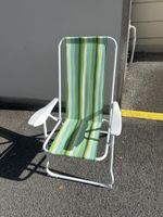 Klappstuhl Gartenstuhl grün gestreift weiss guter Zustand