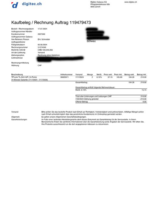 Hubs & Switches: TP-Link TL-SG116P Neu und OVP mit Garantie bis 17.07.2026 – Neu und originalverpackt aus Montreux von Sir.Joseph 8