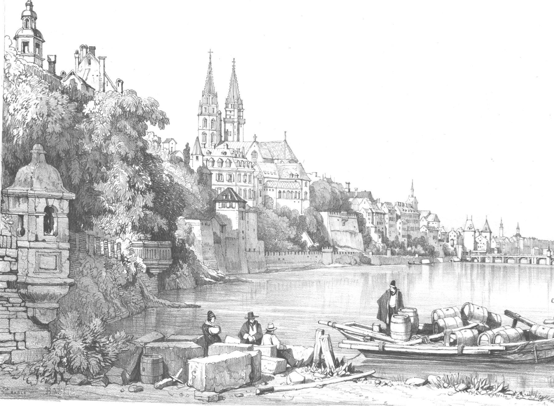 Incisioni: Basel Lithographie von Prout – Usato da Rafz venduto da Helvet32