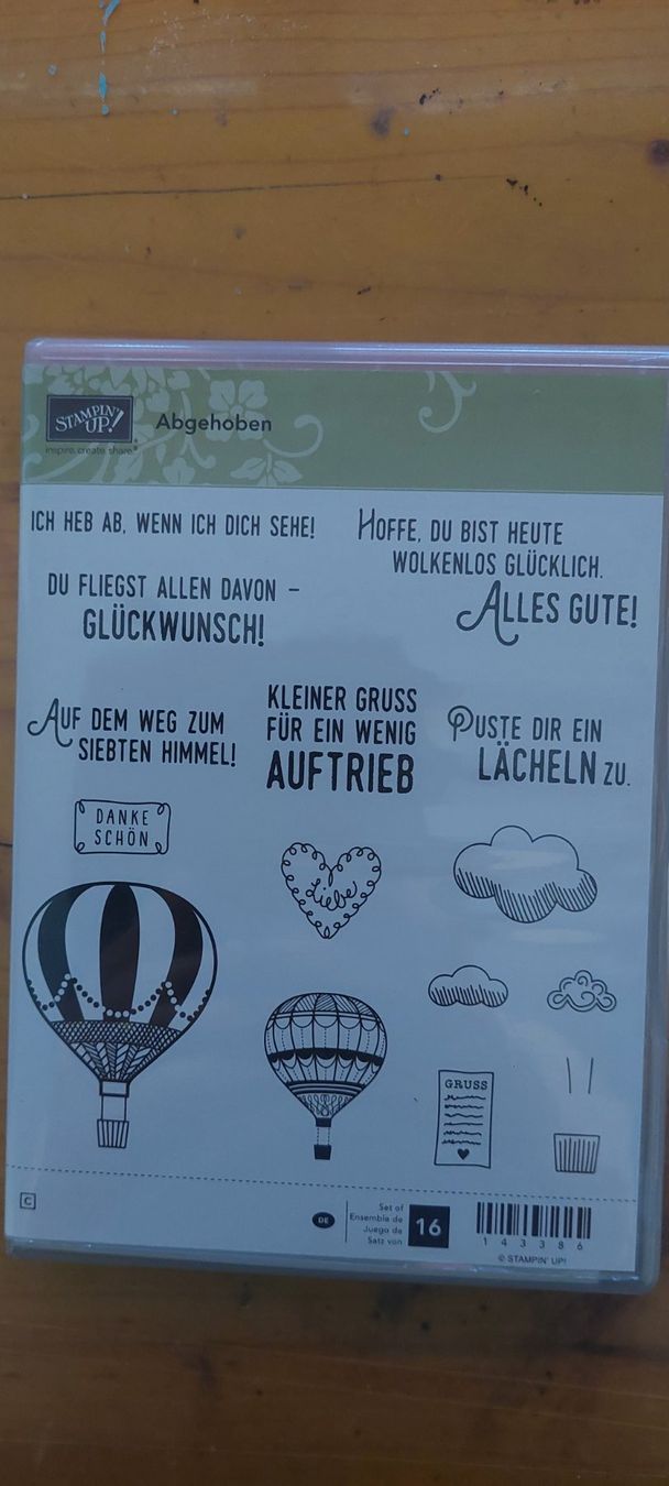 Stampin' up! Kit bricolage: Stempel/Stanzset "Abgehoben" Heissluftballon, neu – Usato da Rickenbach b. Wil venduto da Ebsc