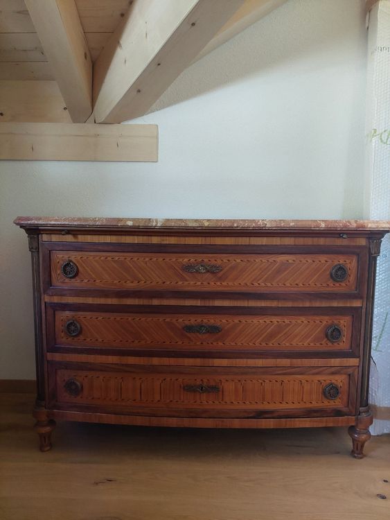 Antike Kommode mit Marmorplatte, Holz Intarsien, Top! (Gebraucht) in ...
