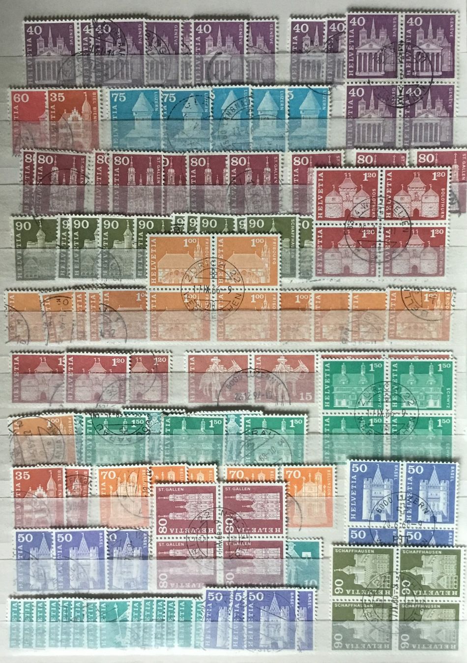 Alle Briefmarken: Sammlung Dauermarken, ab Strubel, bis ca. 1960, gestempelt – Gebraucht aus Belp von Dschopp 4