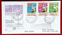 COLOMBIA VATIKAN FLUGPOST PAPST FLUG BOEING BOGOTA ROM 1968