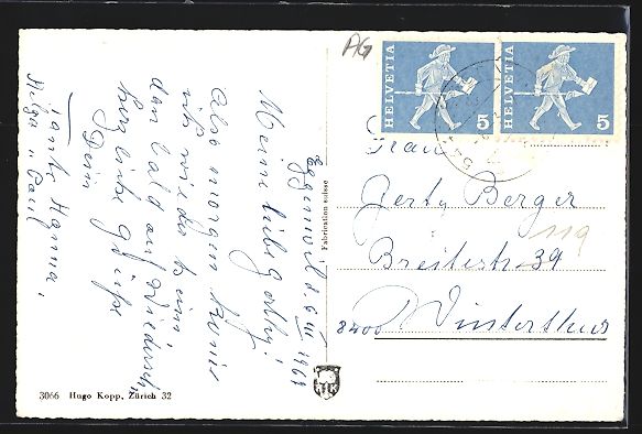 Ansichtskarten: AK Eggenwil, Ortsansicht, 1967 – Gebraucht aus Berlin von bartko-reher 1