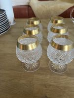 Kristall Gläser Set 6 Stk. mit Goldrand neuwertig