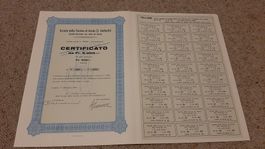 Certificato azionario Società  della Funivia di Airolo, 1960