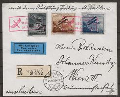 1930 : Flugpostbrief Vaduz - St. Gallen -Wien