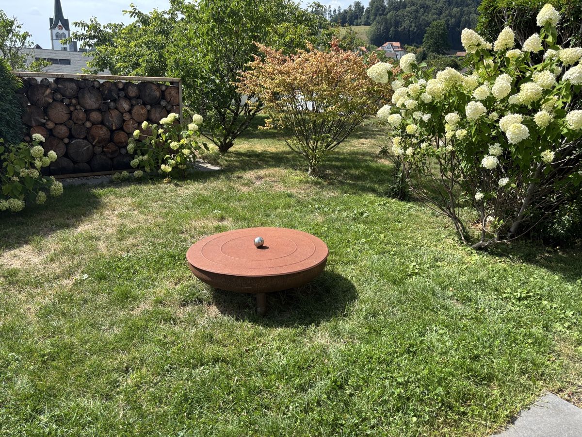 Feuerschale: Feuerschale Garten mit Deckel Metall Rostoptik Rund – Gebraucht aus Teufen AR von Verena1991 3