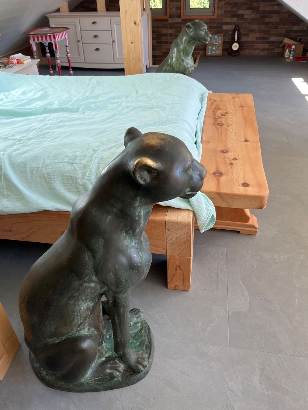 Sculture & Statue: Couple de panthères en bronze – Usato da Chaumont venduto da Abigail1 2