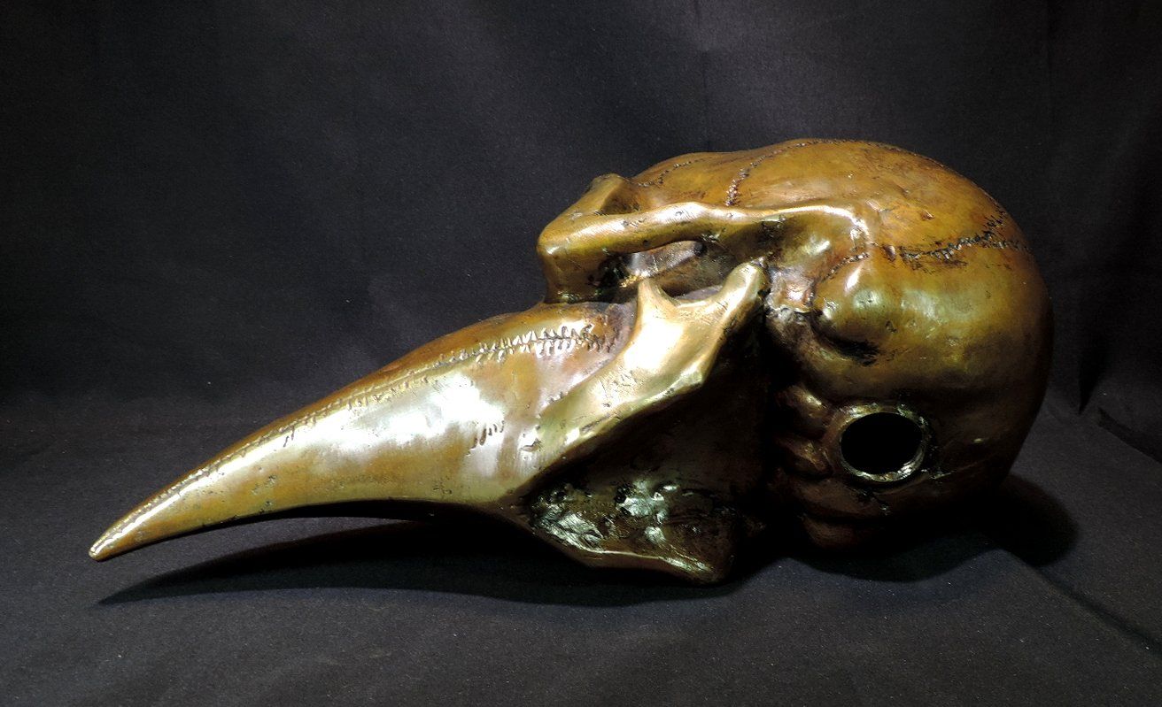 Statuette: Einzigartige Bronze, Pestdoktor, grosse Schädel Figur – Usato da Duggingen venduto da roterbambus 8