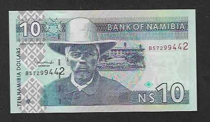 Banconote: Namibia  10 Dollars  Bankfrisch – Nuovo (secondo la descrizione) da Gordola venduto da coinsandnotes