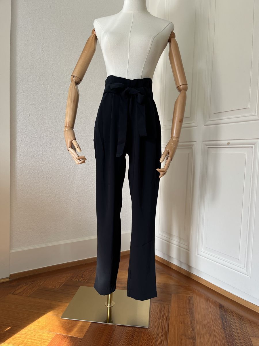 Zara Hosen: Zara Basic Blue Trousers with Tie - Size XS – Gebraucht aus Mies von Nib2011