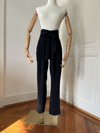 Zara Basic Blue Trousers with Tie - Size XS