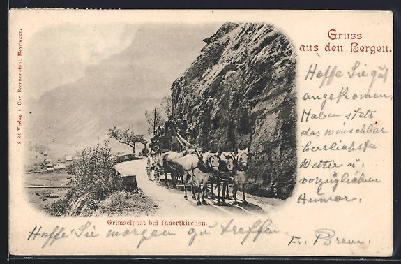 Cartes postales: Innertkirchen, Grimselpost, Postkutsche  – D'occasion à Berlin par bartko-reher