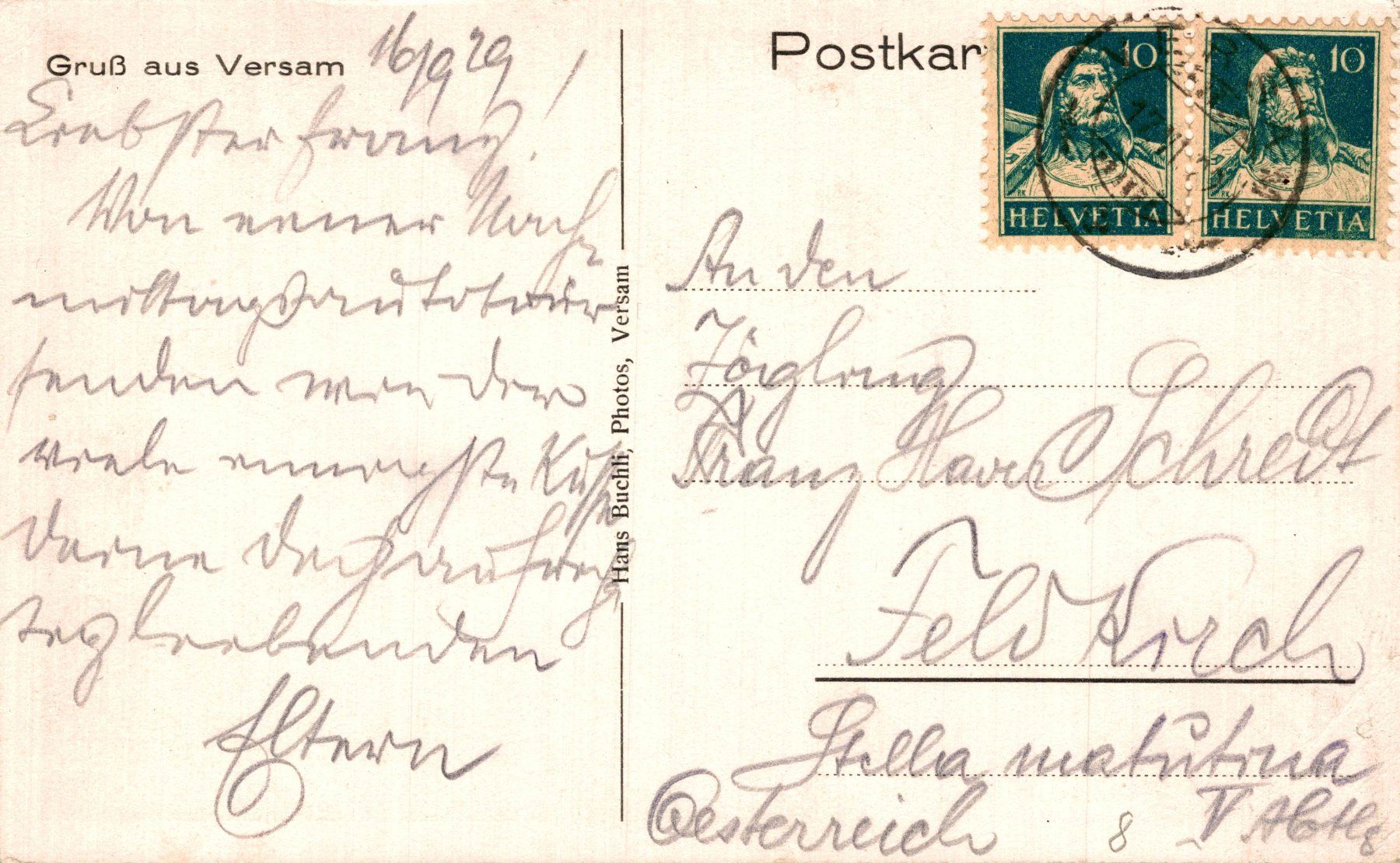 Cartoline postali: Gruss aus Versam – Usato da Bronschhofen venduto da Astore 1