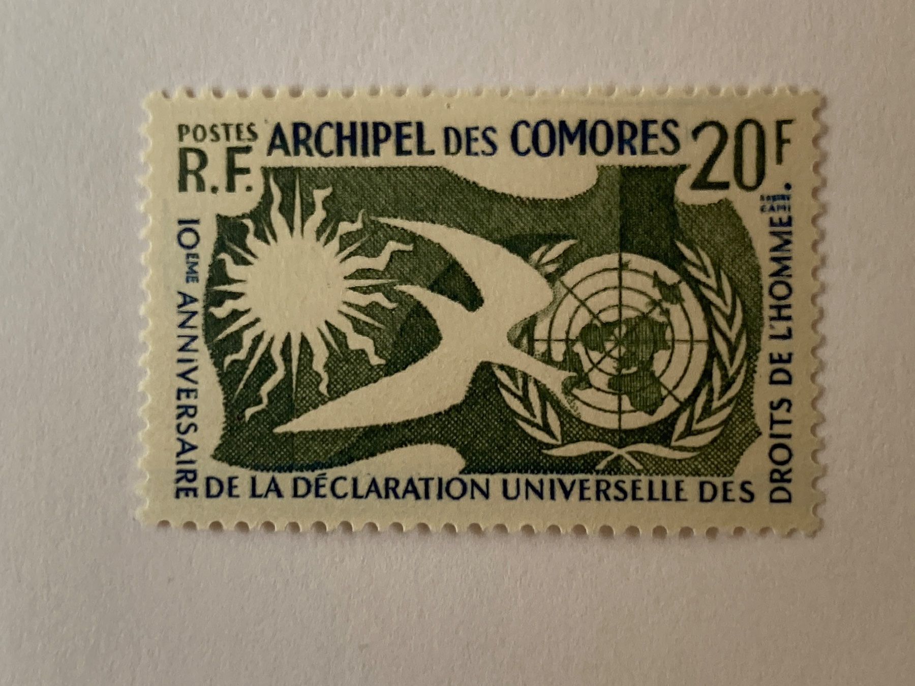 Alle Briefmarken: Archipel des Comores 1958 UNO, MI.38** – Neu (gemäss Beschreibung) aus Erlach von Minka123