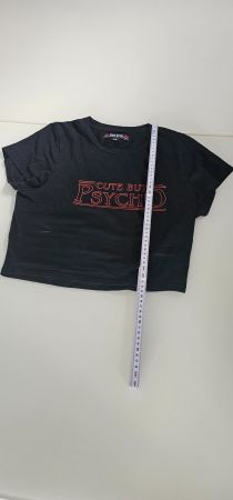Schwarzes T-Shirt mit Aufdruck "Cute but Psycho" - Gr. M
