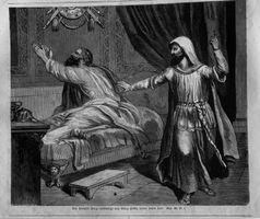 Holzstich 1862 - Prophet Jesaja, König Histia