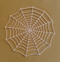 Halloween Spinnnetz weiss, gestickt, ca. 15x15cm